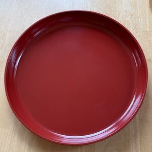 Set of Six plastic serving Bowls and Tray- burnt orange